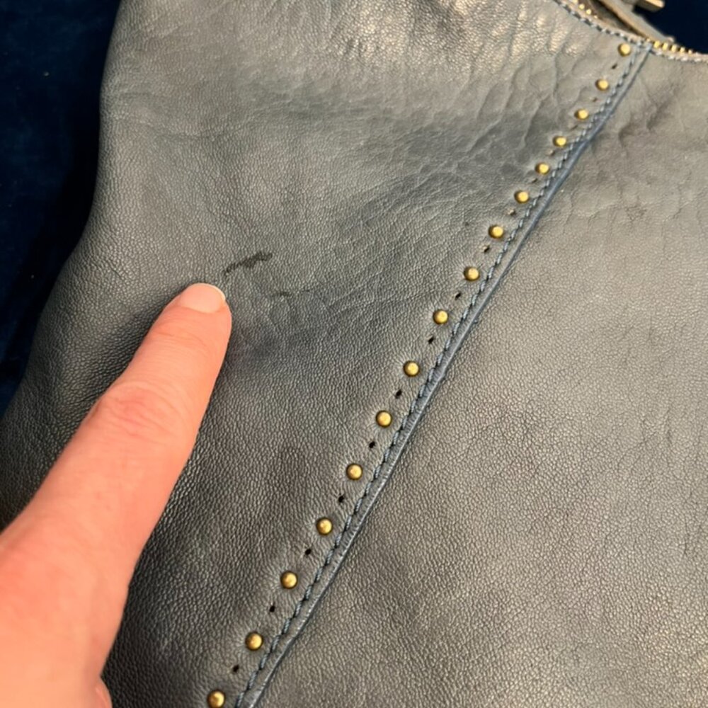 Vintage Sigrid Olsen Shoulder Bag Soft Lamb Leather 80s Light Blue Shoulder Bag - Picture 4 of 15
